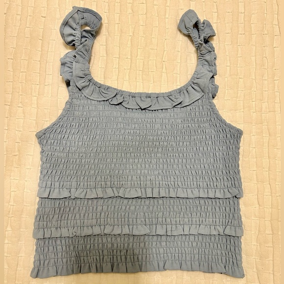 Love Tree Blue Ruffle Top - Picture 2 of 3